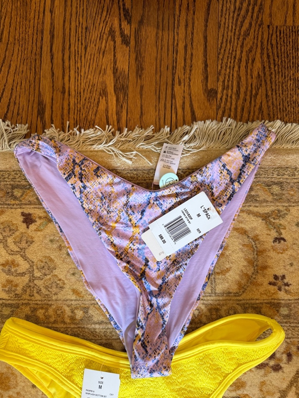 l*space Lilac Snakeskin High-Leg Bikini Bottom